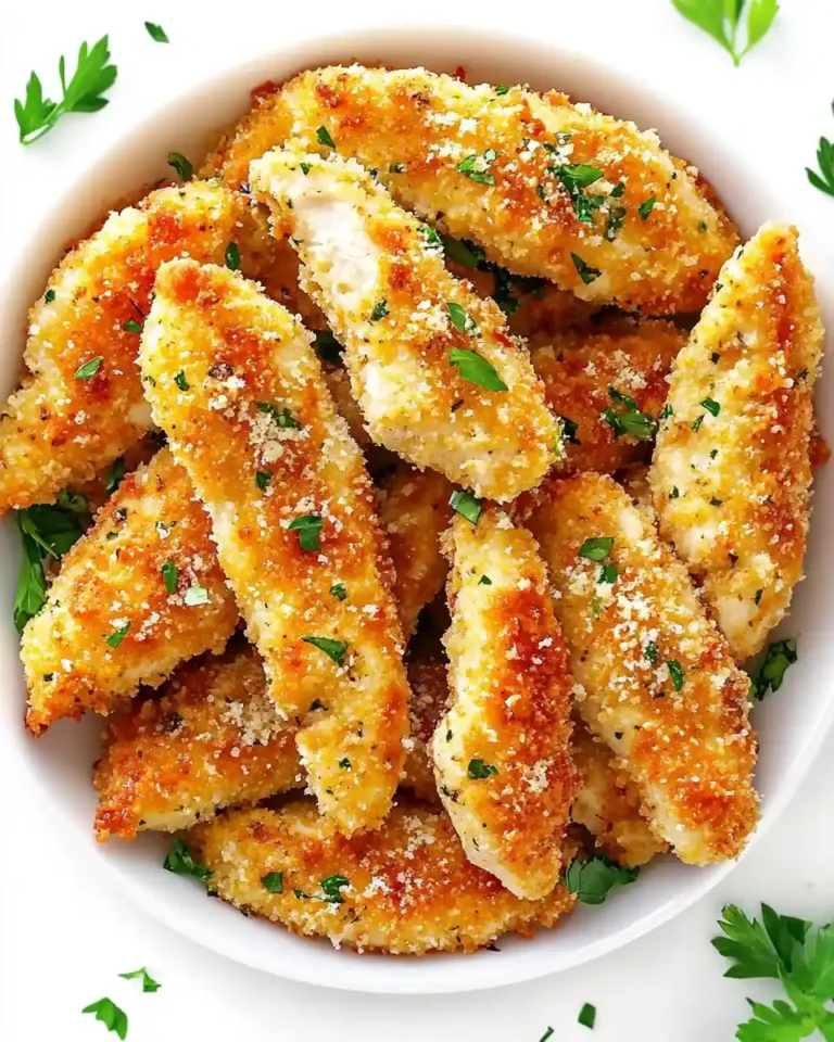 Crispy Baked Chicken Tenders with Garlic Parmesan