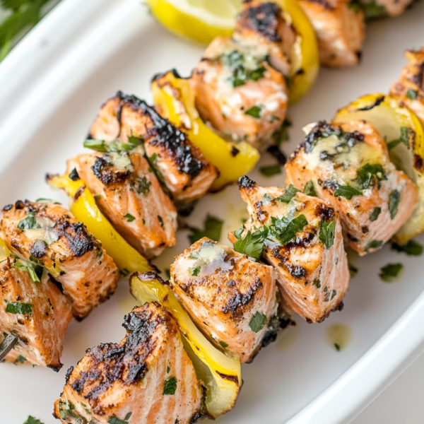 Baked or Grilled Salmon Kabobs