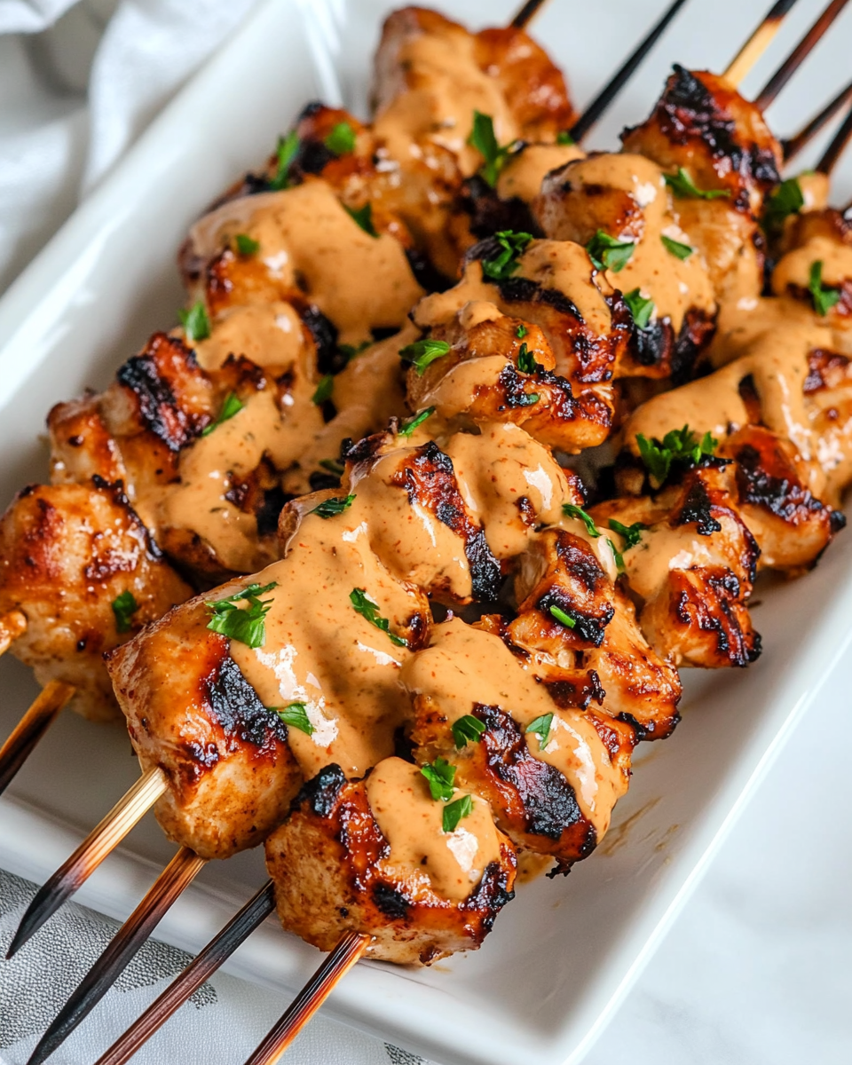 Bang Bang Chicken Skewers