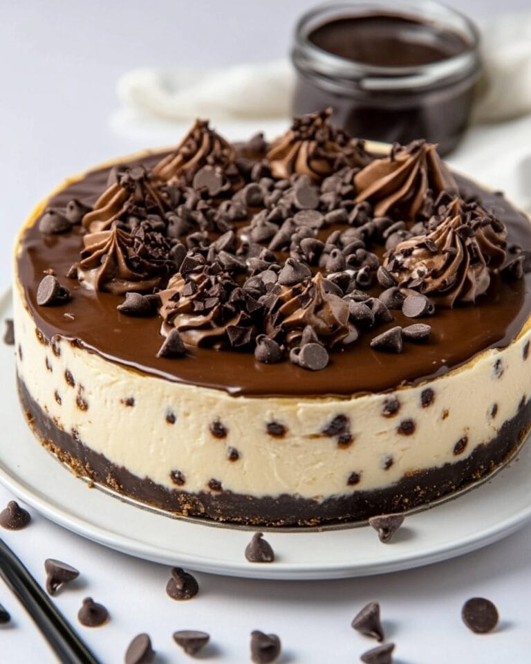 Chocolate Chip Cheesecake Recipe With Chocolate Ganache