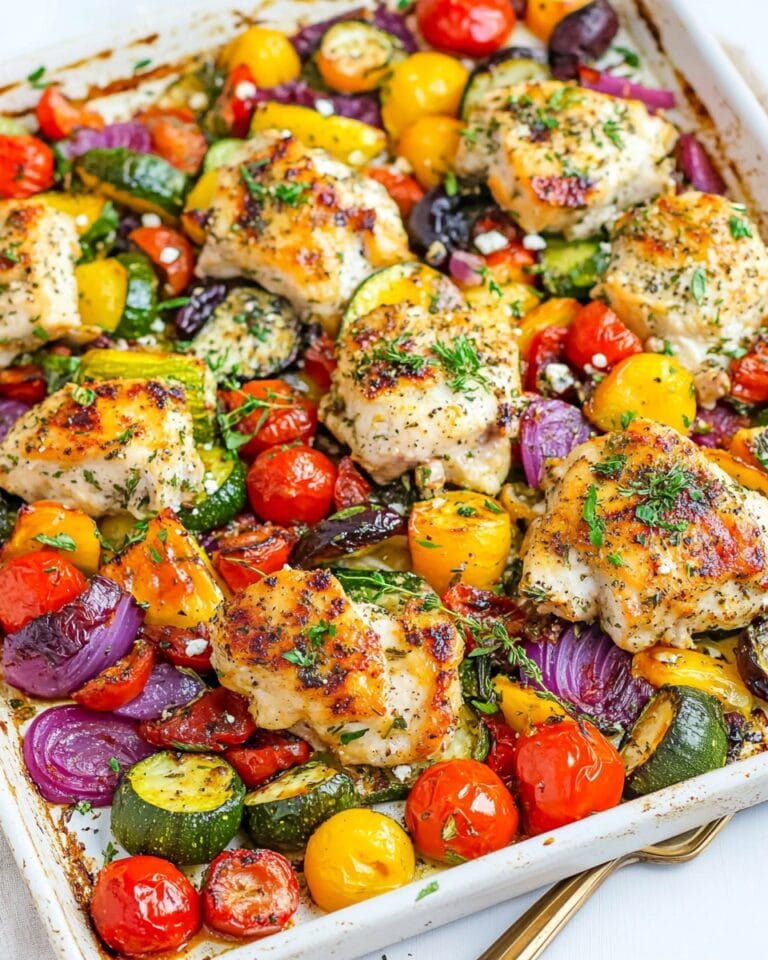 Greek Sheet Pan Chicken with Vegetables