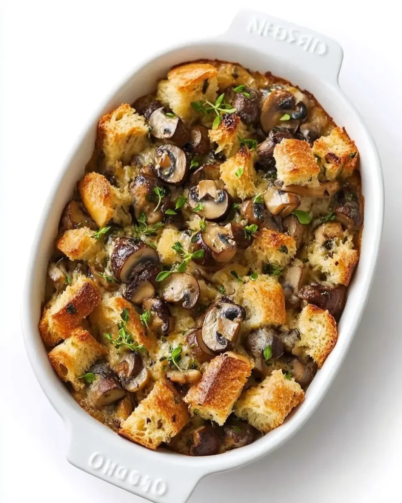 Mushroom Bread Pudding