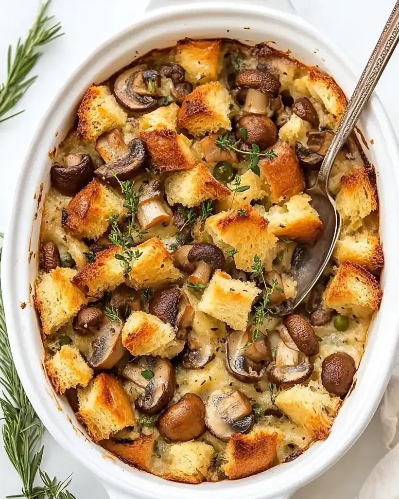 Mushroom Bread Pudding