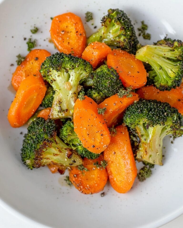 Roasted Broccoli and Carrots With Shallot Vinaigrette