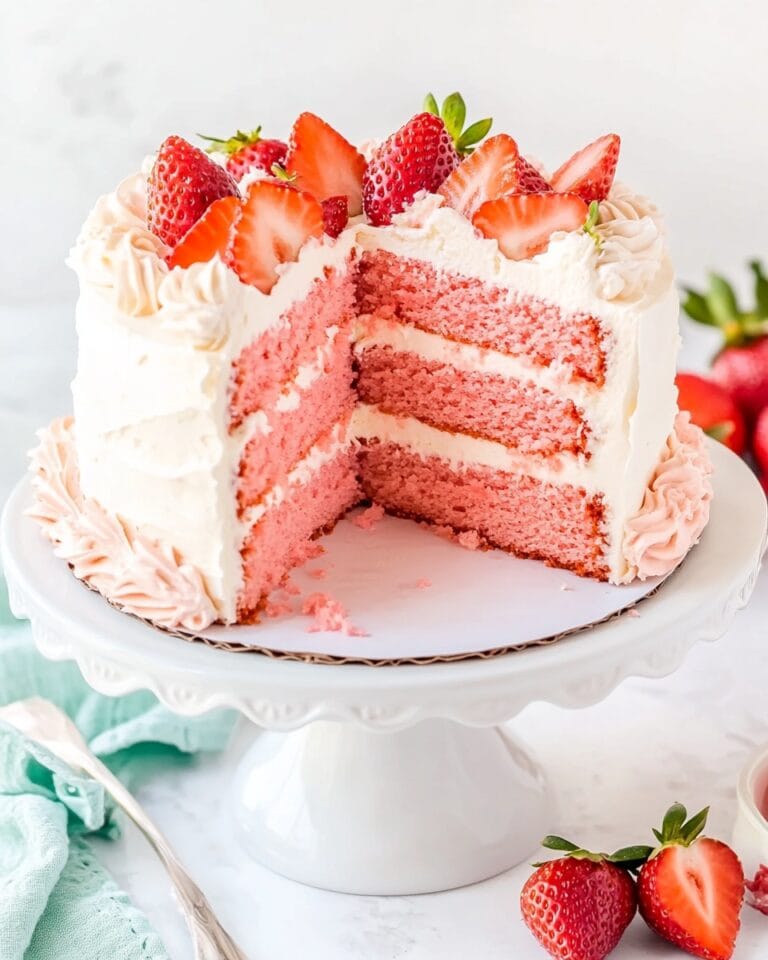 Strawberry Layer Cake With Cream Cheese Frosting