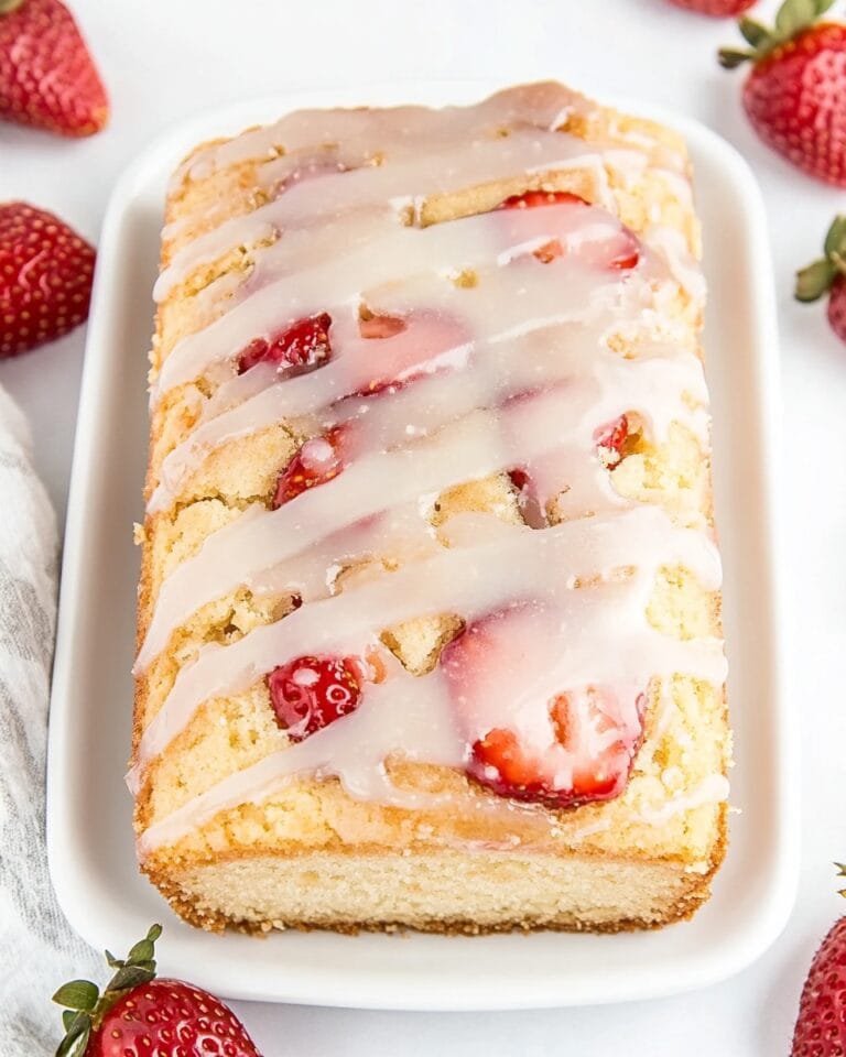 Strawberry Pound Cake with Sweet Glaze