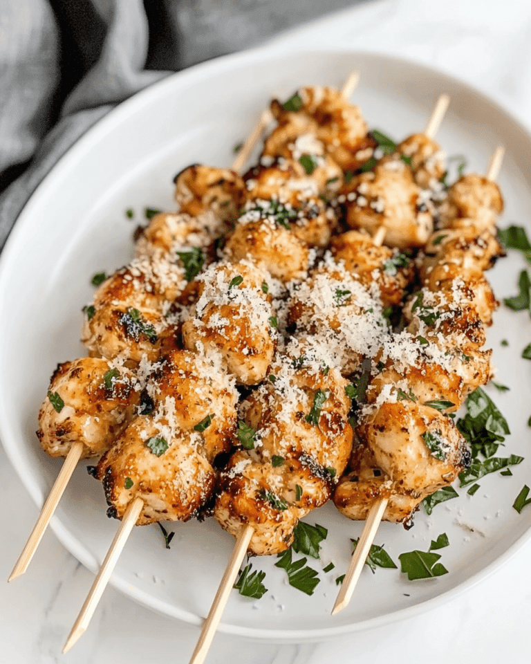 Air Fryer Garlic Parmesan Chicken Skewers