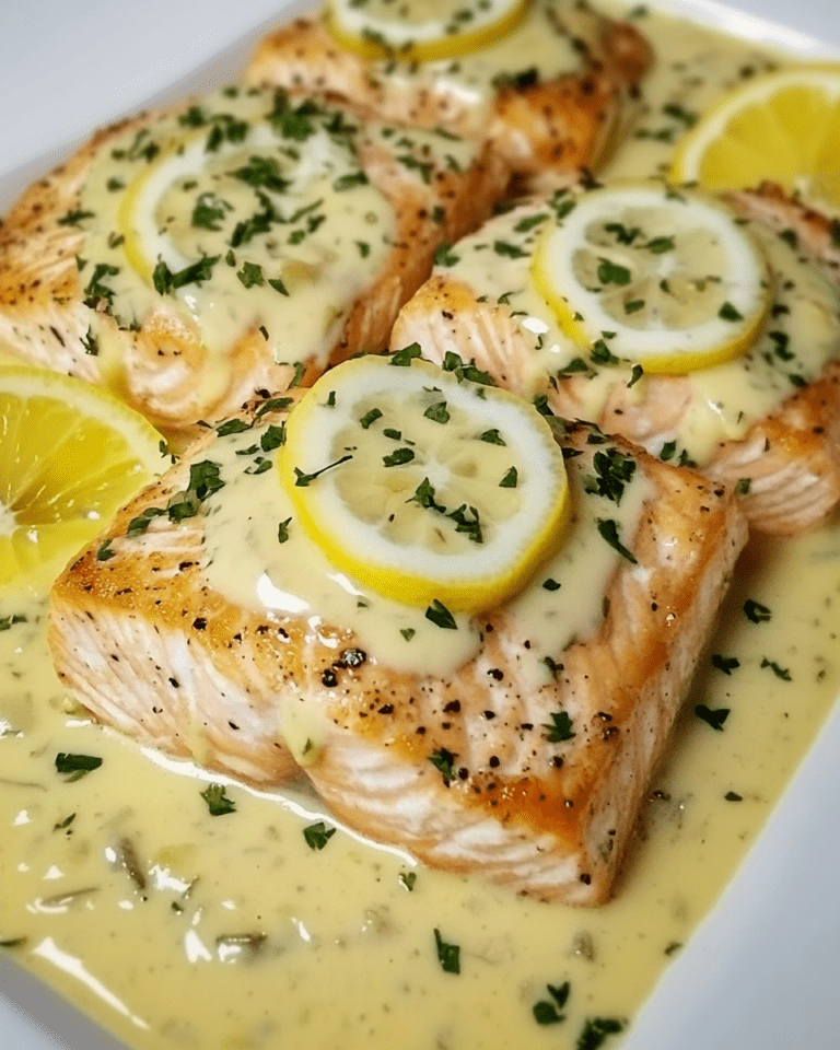 Baked Salmon with Lemon Butter Cream Sauce