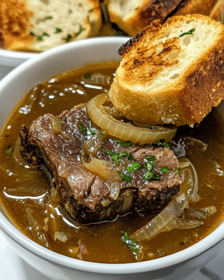 French Onion Beef Short Rib Soup