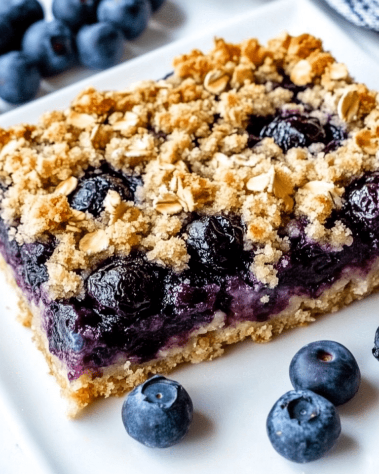 Healthy Breakfast Blueberry Oatmeal Crumb Bars