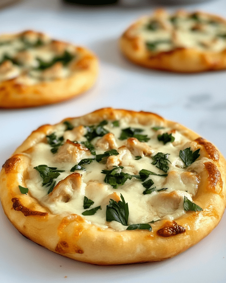 Mini Chicken Alfredo Pizzas