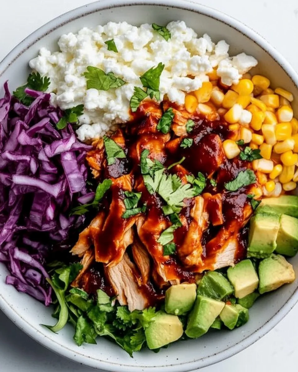 Simple BBQ Chicken Cottage Cheese Bowl - additional image