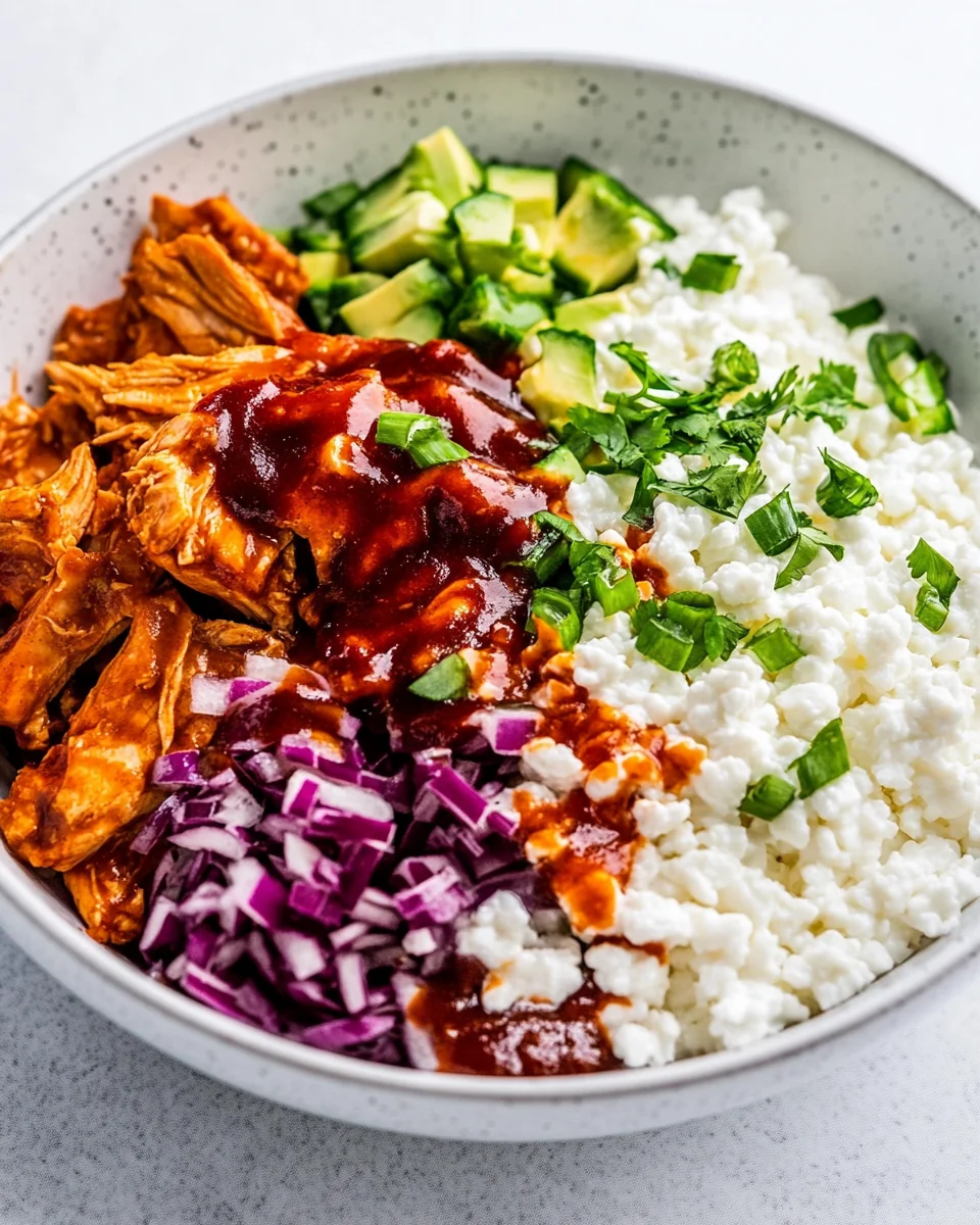 Simple BBQ Chicken Cottage Cheese Bowl - additional image