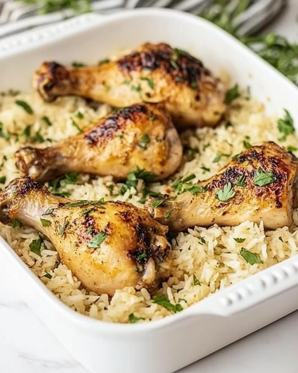 Baked Chicken Legs with Flavorful Rice - additional image