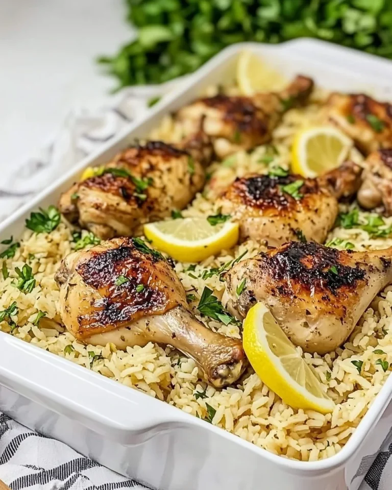 Baked Chicken Legs with Flavorful Rice