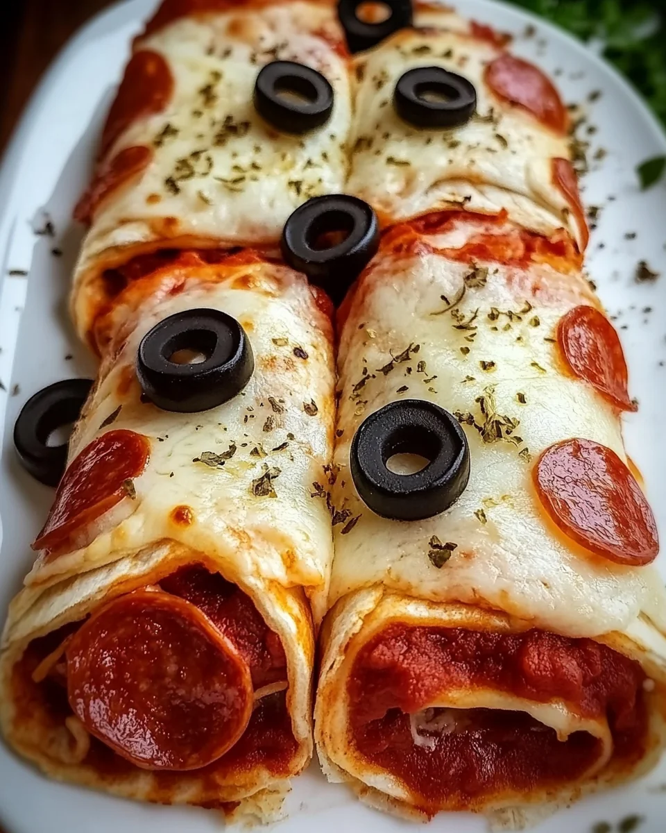 Homemade Savory Baked Pizza Wraps