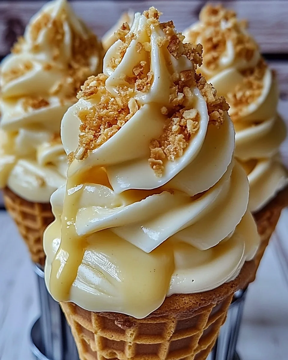 Delicious Homemade Banana Pudding Cheesecake Cones - additional image