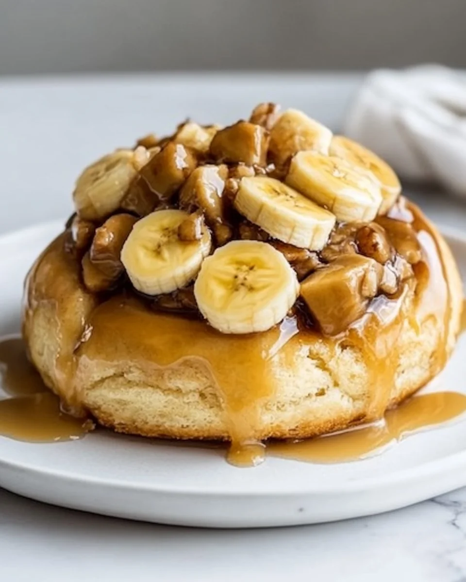 Delicious Banana Foster Cinnamon Rolls