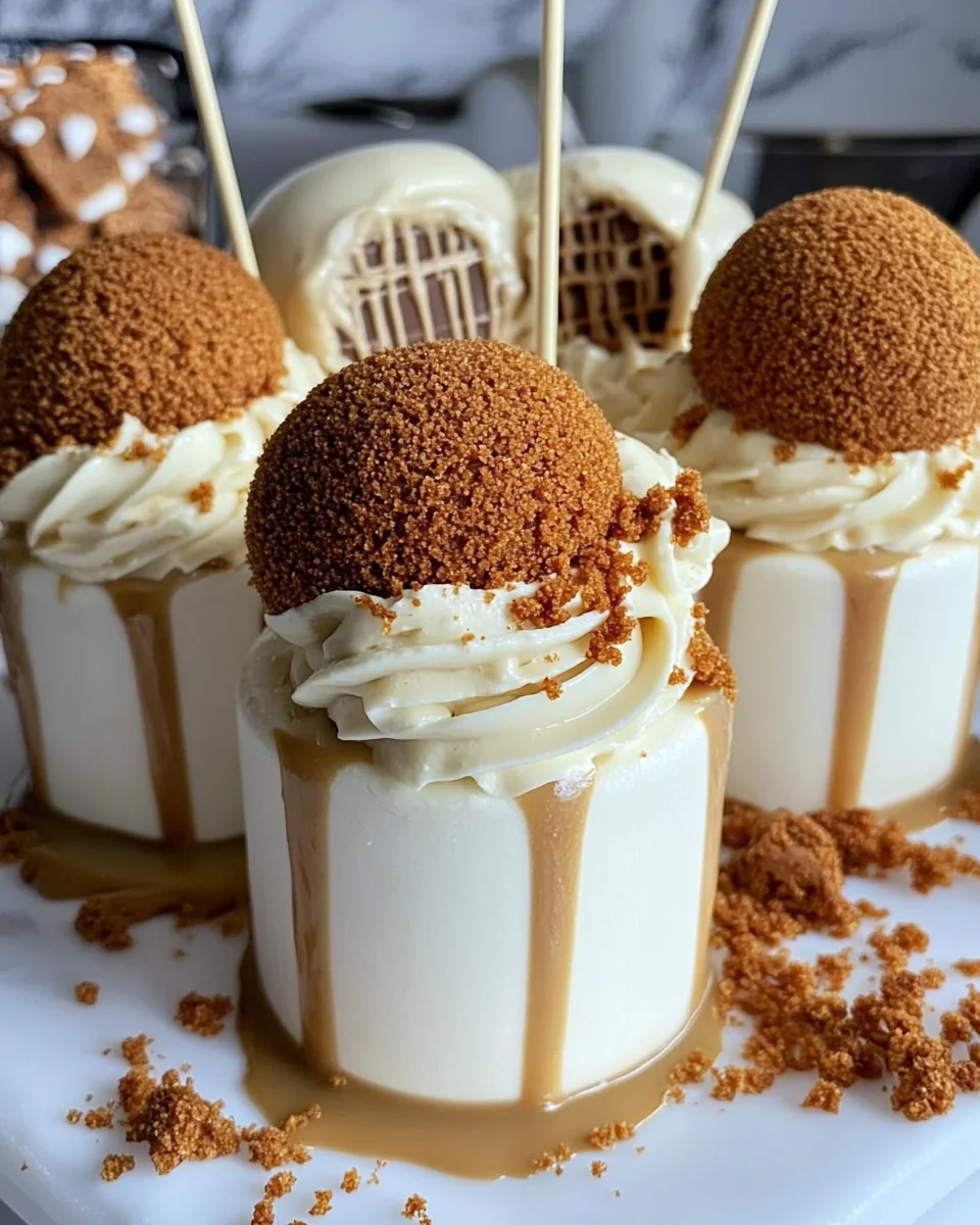 Homemade Biscoff Cookie Butter Cheesecake Pops