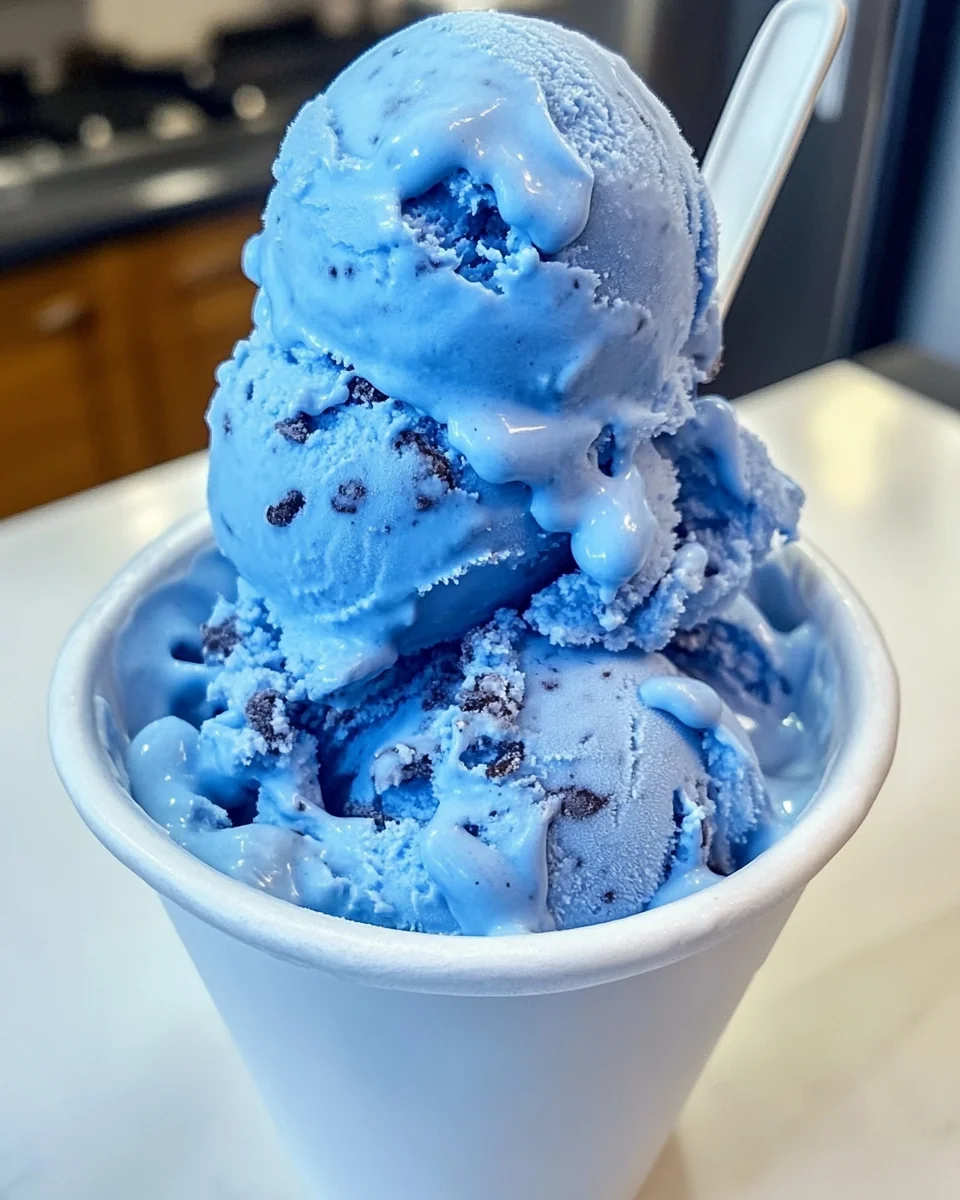 Delicious Homemade Blue Moon Ice Cream