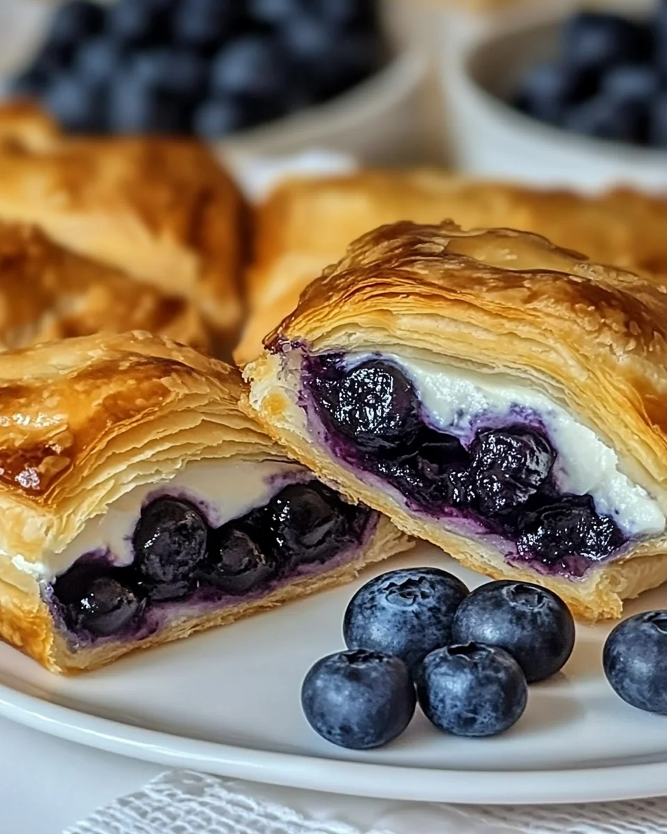 Homemade Blueberry Cream Cheese Puff Pastry Delight - additional image