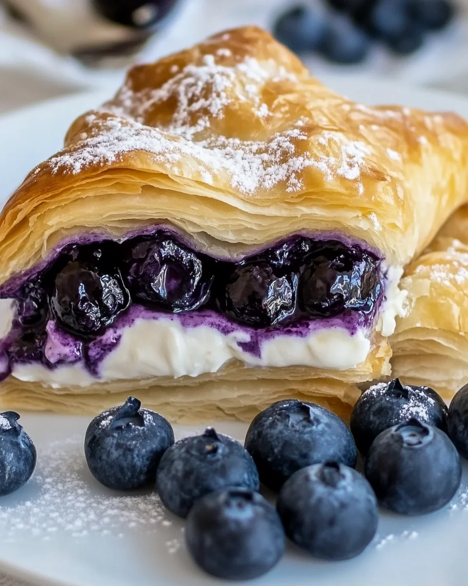 Homemade Blueberry Cream Cheese Puff Pastry Delight - additional image
