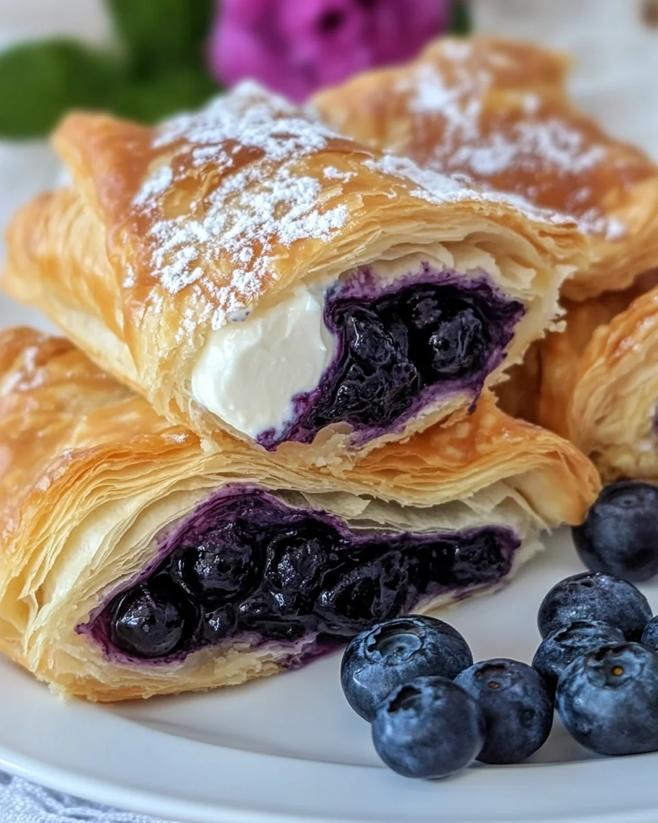 Homemade Blueberry Cream Cheese Puff Pastry Delight
