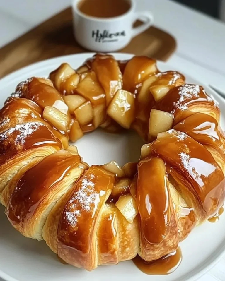 Delicious Caramel Apple Cream Cheese Crescent Ring
