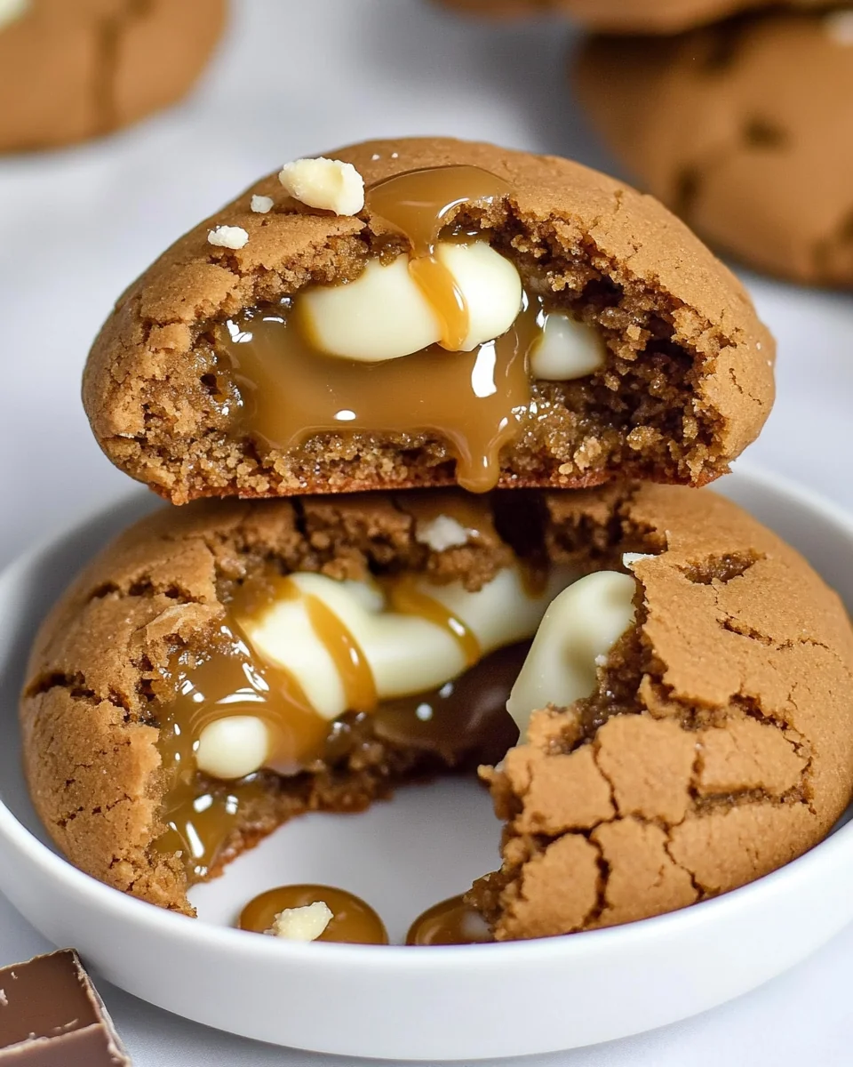 Caramel Stuffed Ginger White Chocolate Cookies - additional image