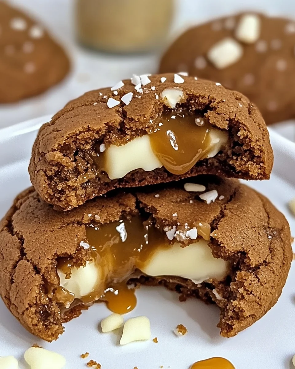 Caramel Stuffed Ginger White Chocolate Cookies - additional image