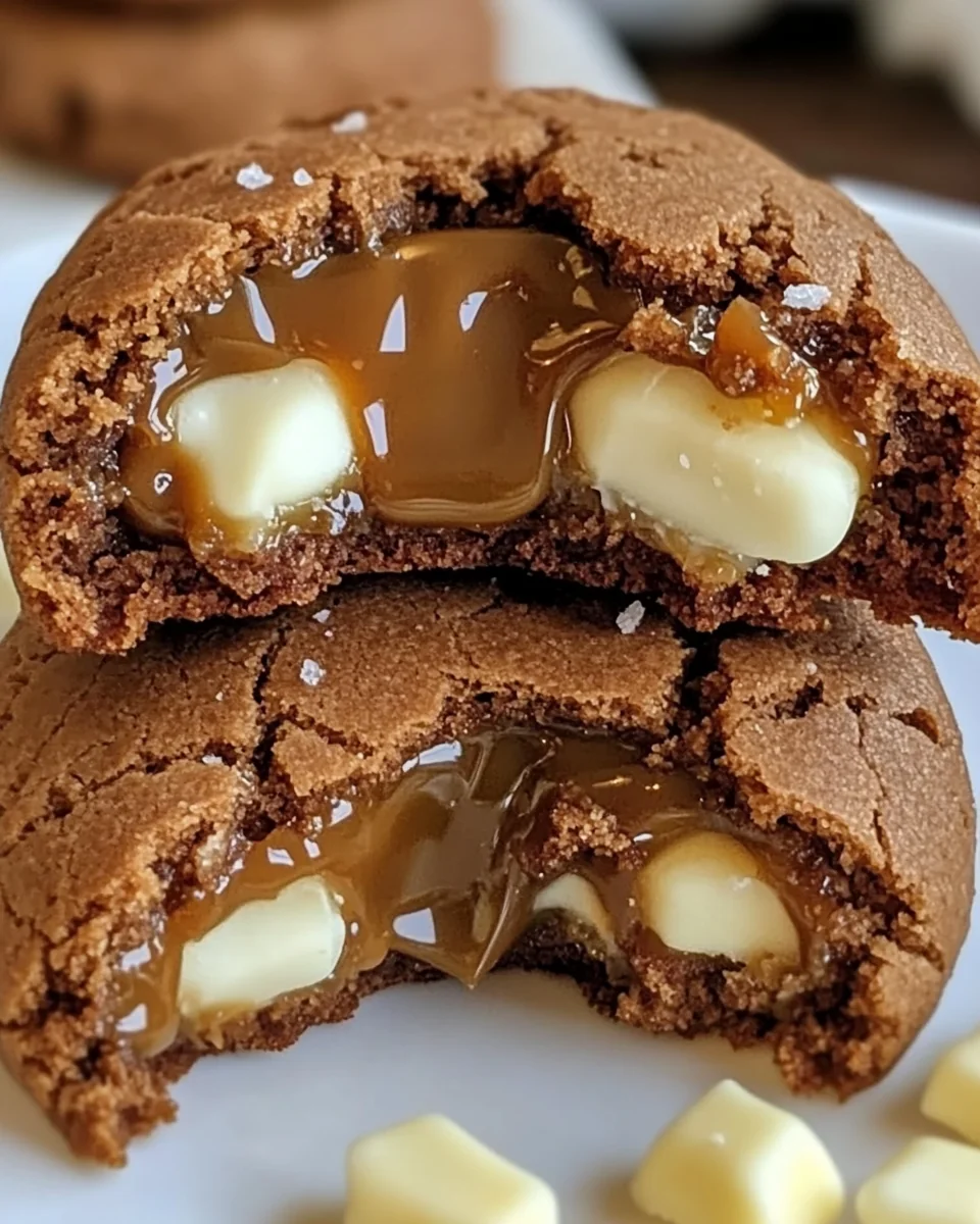Caramel Stuffed Ginger White Chocolate Cookies - additional image