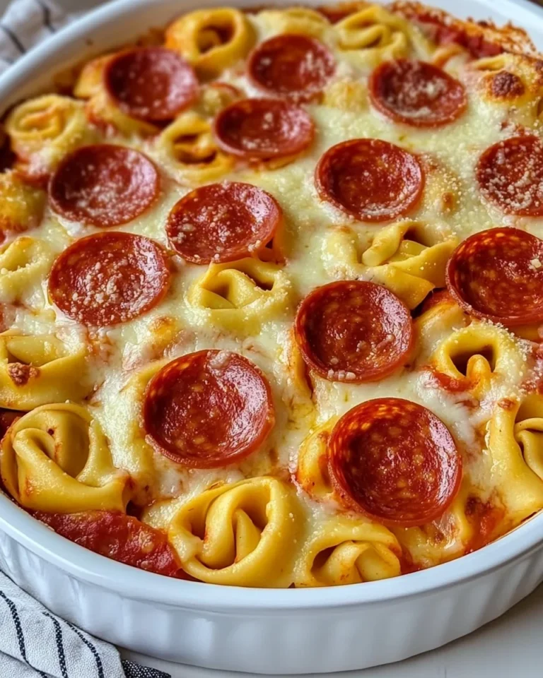 Cheesy Pepperoni Pizza Casserole With Tortellini