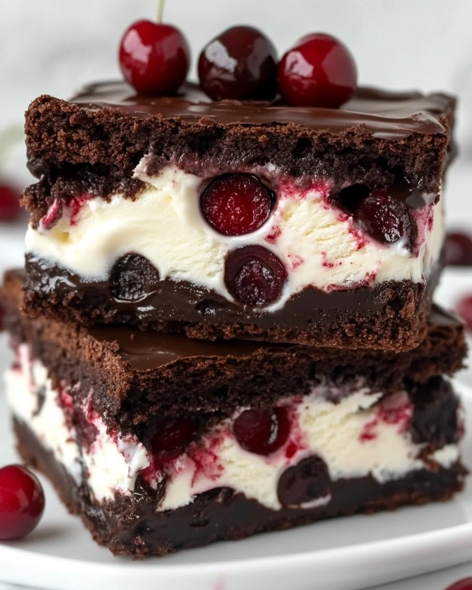 Homemade Cherry Brownie Ice Cream Sandwiches - additional image