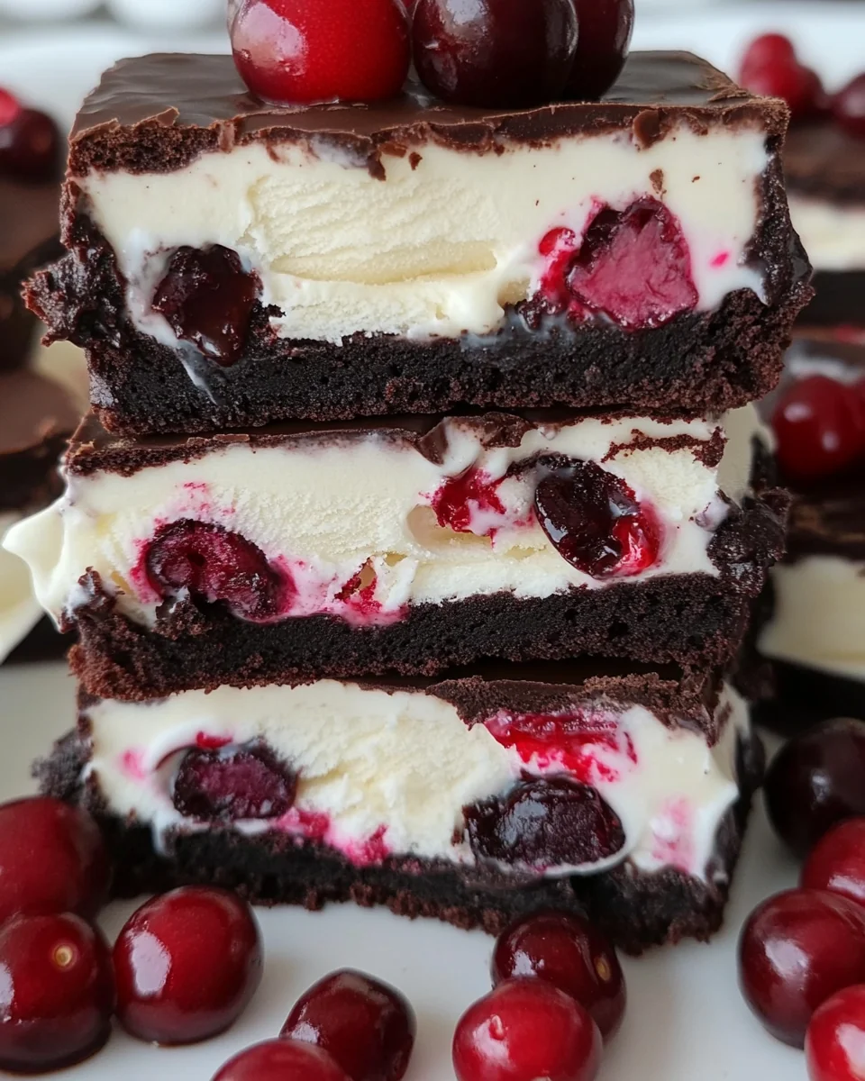 Homemade Cherry Brownie Ice Cream Sandwiches - additional image