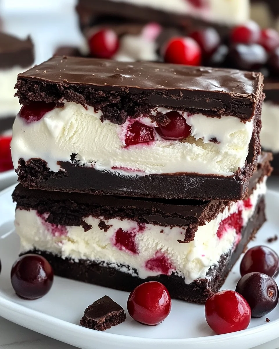 Homemade Cherry Brownie Ice Cream Sandwiches - additional image