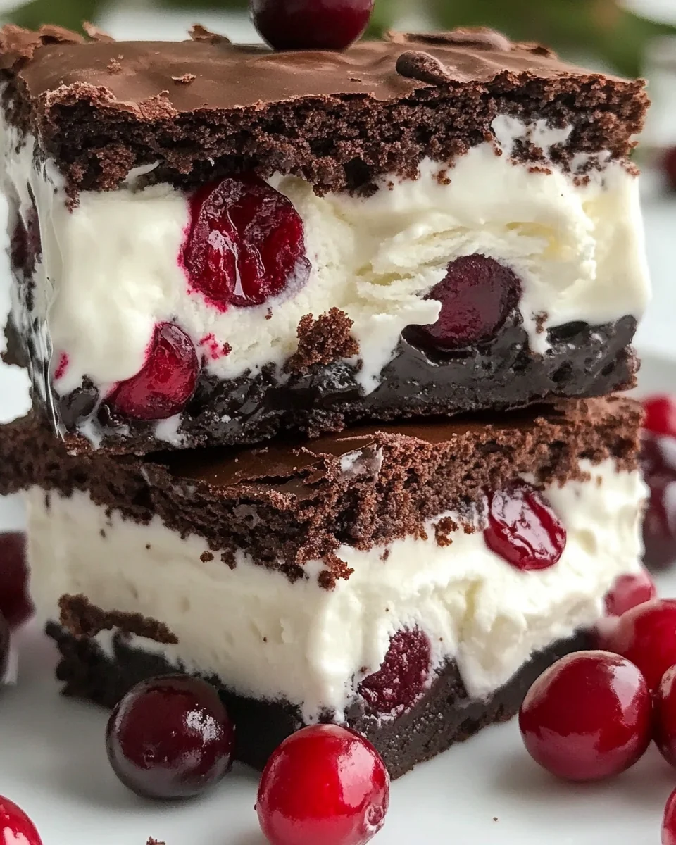 Homemade Cherry Brownie Ice Cream Sandwiches