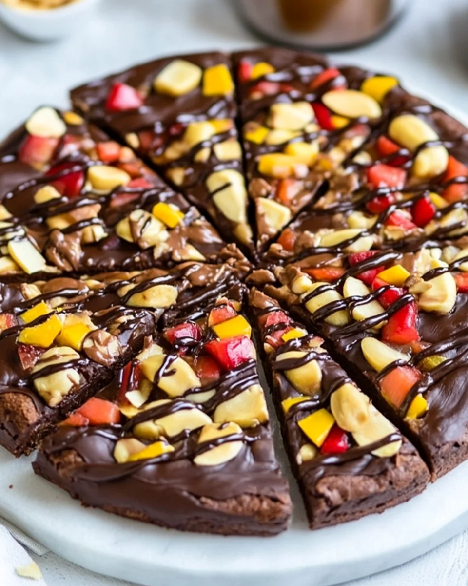 Delicious Chocolate Peanut Butter Brownie Pizza
