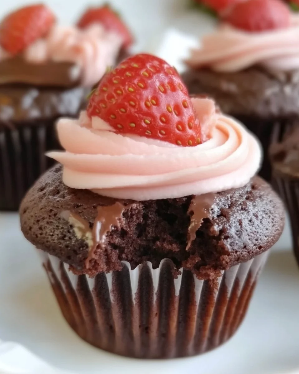 Delicious Chocolate Strawberry Cupcakes - additional image