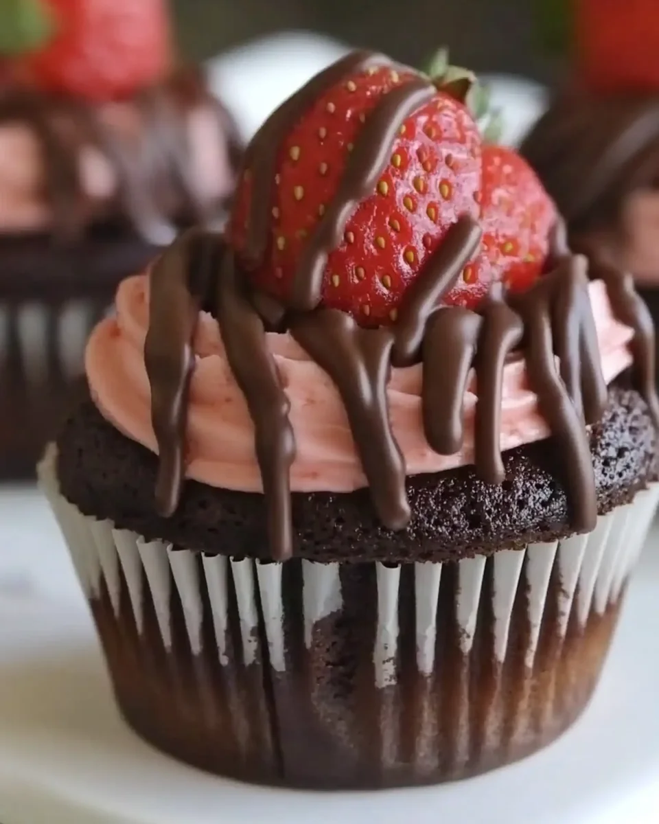 Delicious Chocolate Strawberry Cupcakes - additional image