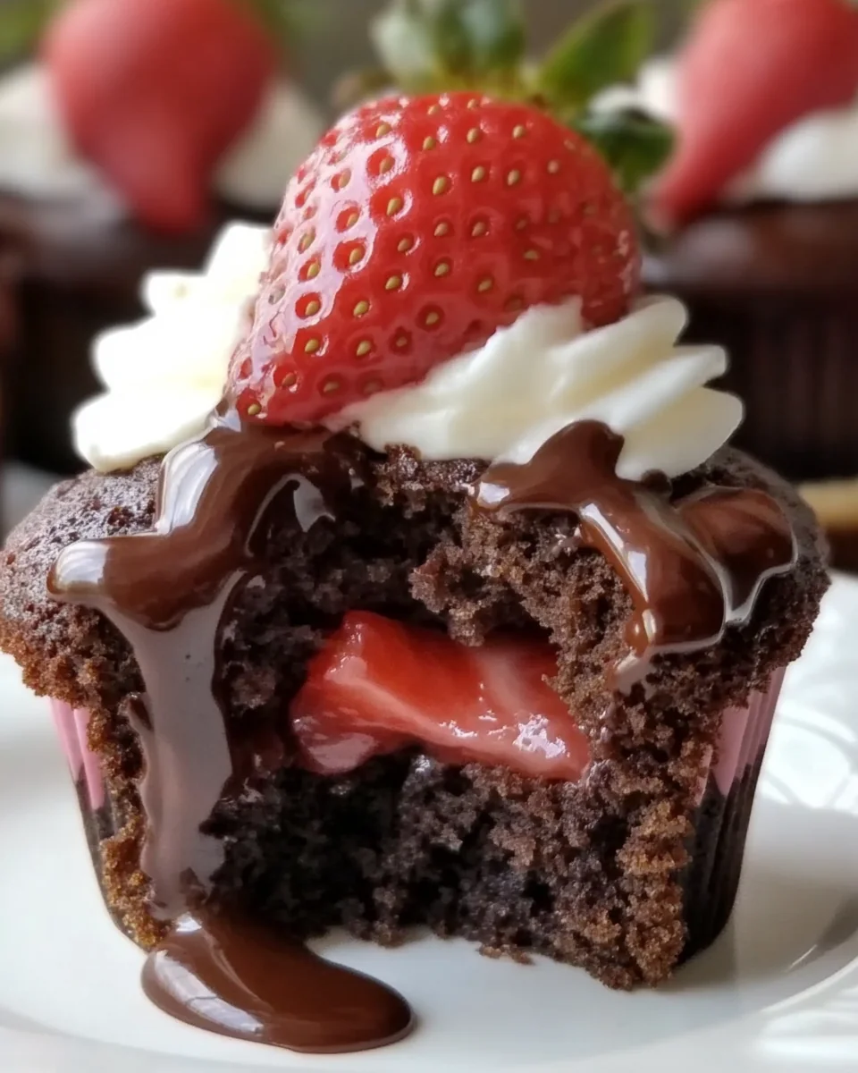 Delicious Chocolate Strawberry Cupcakes - additional image