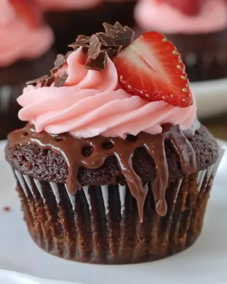 Delicious Chocolate Strawberry Cupcakes