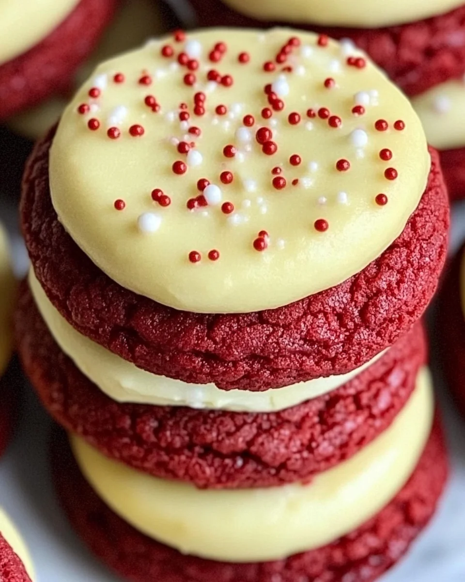 Homemade Red Velvet Cookies with Cream Cheese Frosting - additional image