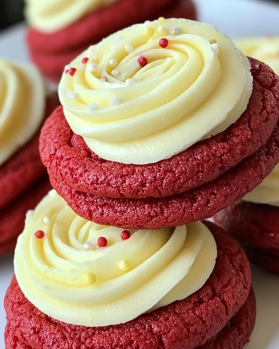 Homemade Red Velvet Cookies with Cream Cheese Frosting - additional image