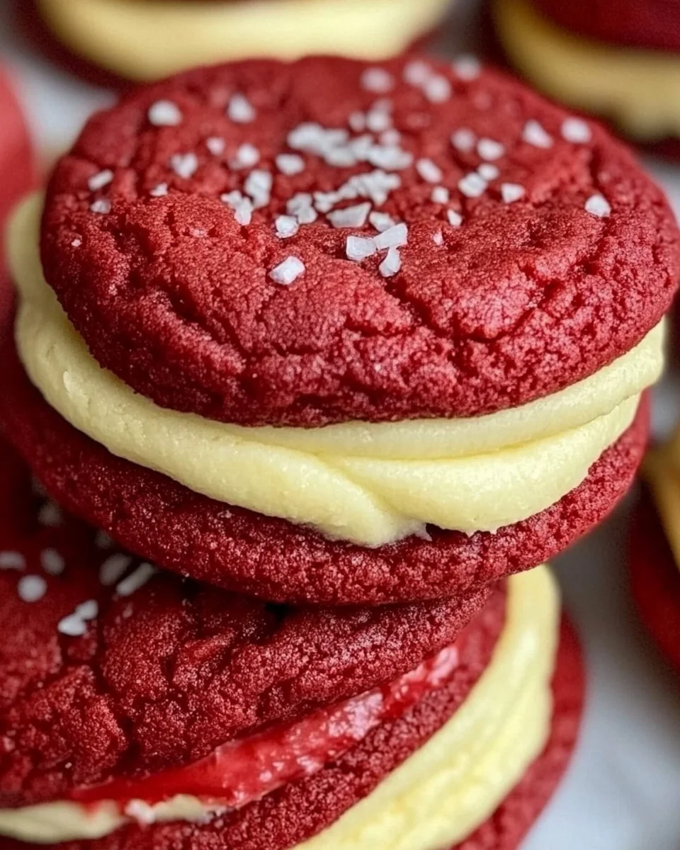 Homemade Red Velvet Cookies with Cream Cheese Frosting