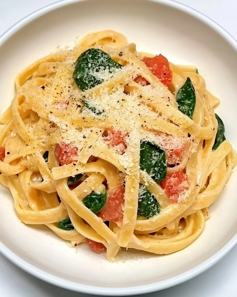 Creamy Spinach and Tomato Pasta Made From Scratch - additional image