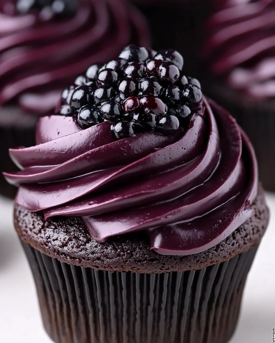 Decadent Dark Chocolate Blackberry Cupcakes - additional image