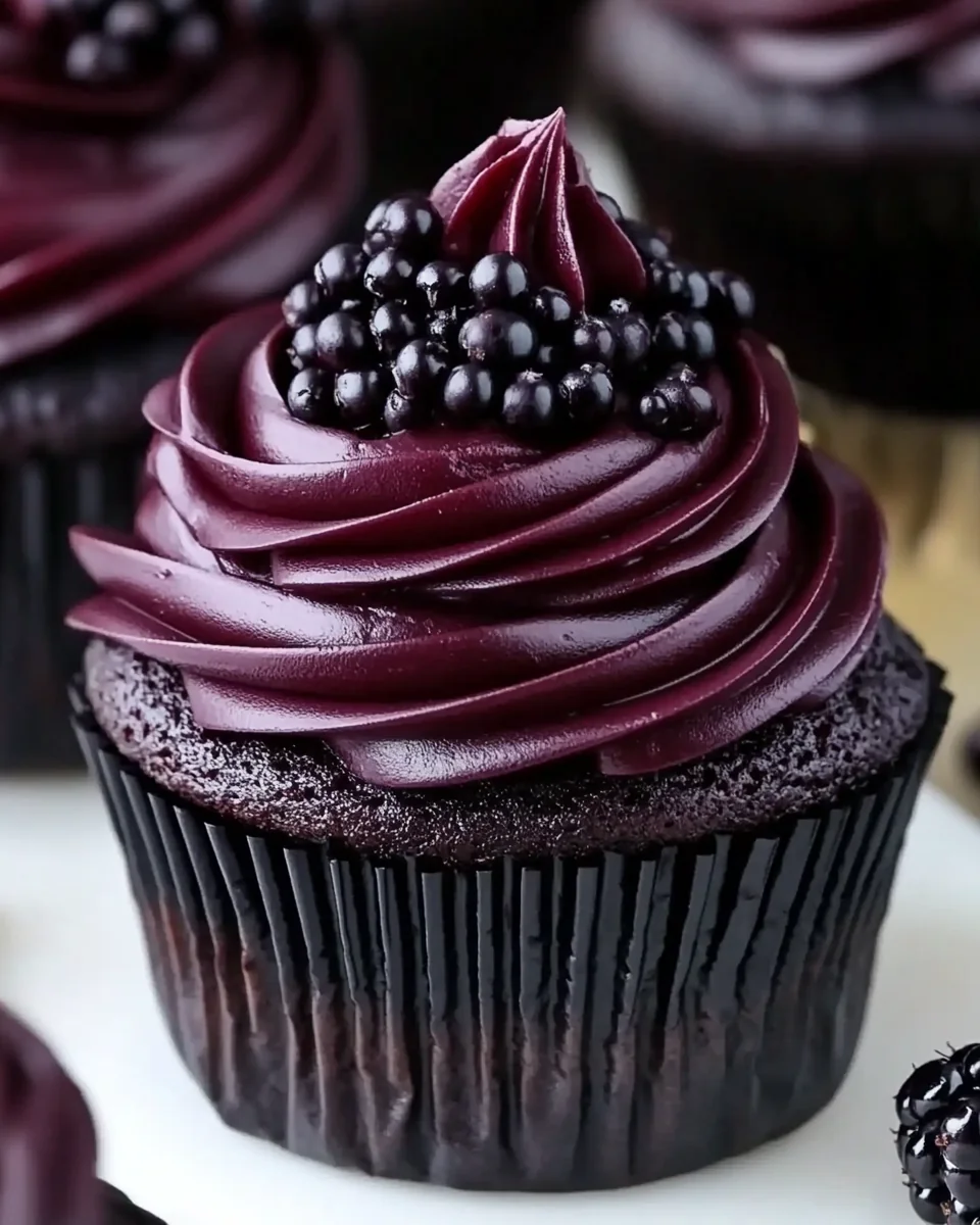 Decadent Dark Chocolate Blackberry Cupcakes - additional image