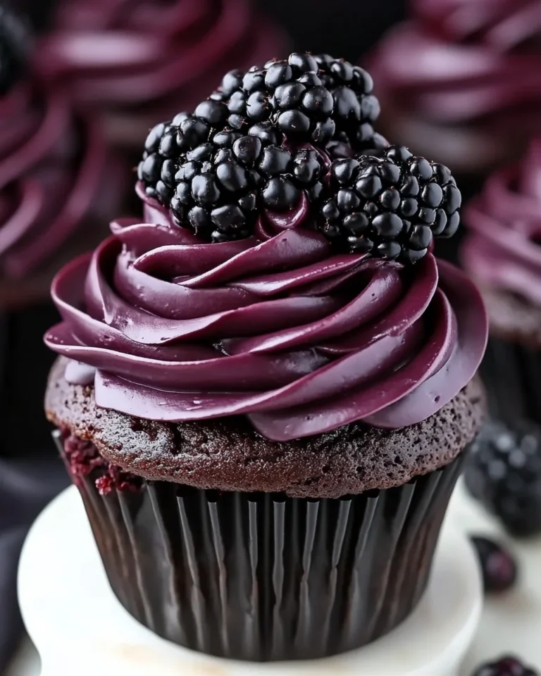 Decadent Dark Chocolate Blackberry Cupcakes