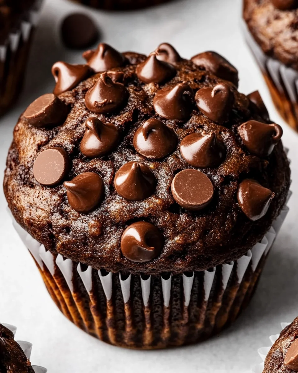 Double Chocolate Chip Muffins That Are Deliciously Moist