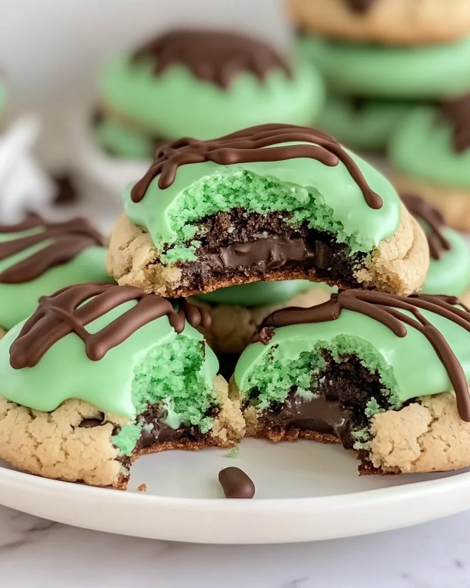 Simple Grasshopper Cake Mix Cookies